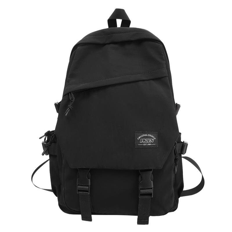 Junior High School Student Schoolbag Men's Solid Color Backpack Women's Travel Backpack