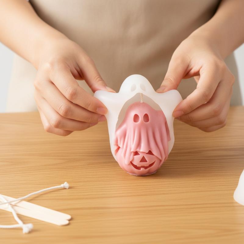 Diy Halloween Ghost Candle Silicone Mold Aromatherapy Candle Plaster Handmade Soap Mould Halloween Decoration