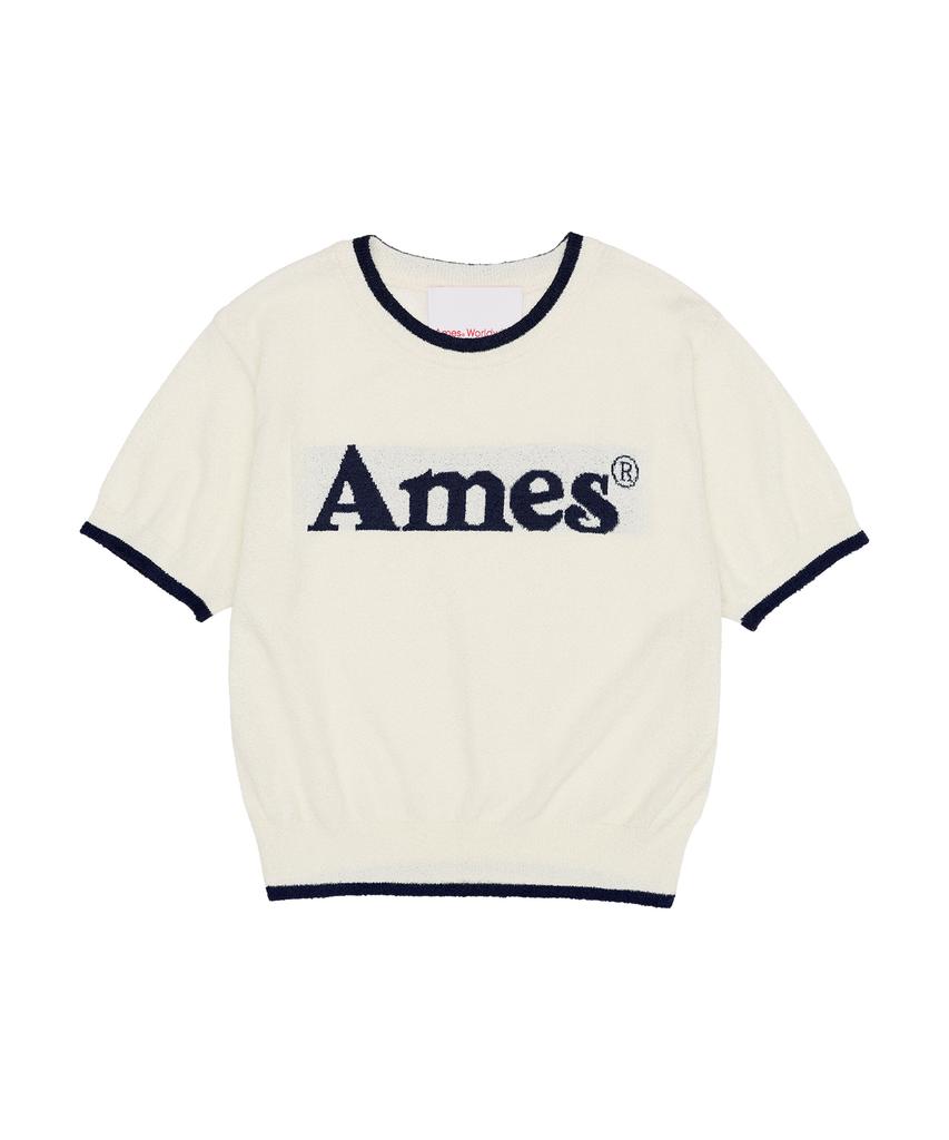 AMES-WORLDWIDE Basic Logo Knit Ivory