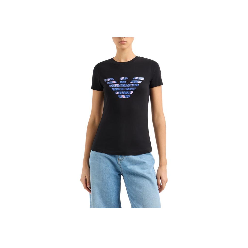 Emporio Armani Slim Fit Round Neck Short Sleeve T-Shirt Women tops Black EW000896-AF12571-UC001