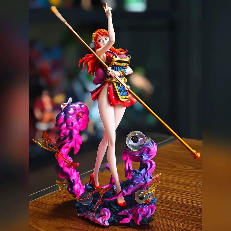 Figura de Acción de Nami de One Piece de 30 cm Adorno Modelo para Caja de PC Periférico Regalo Estatua de PVC para Coche Coleccionable Figura de Decoración para Habitación