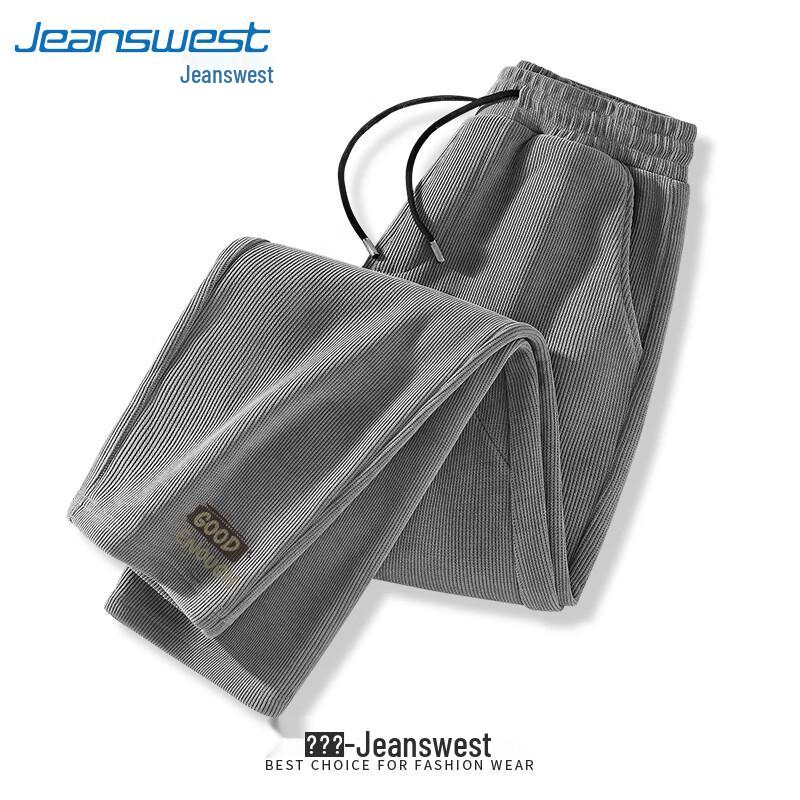 Jeanswest Men's 2025 Japanese Style Corduroy Chenille Loose Straight Leg Casual Pants