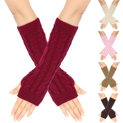 2pack Women's Knitted Arm Warmers Half Fingerless Sleeves Soft Arm Sleeves for Autumn and Spring