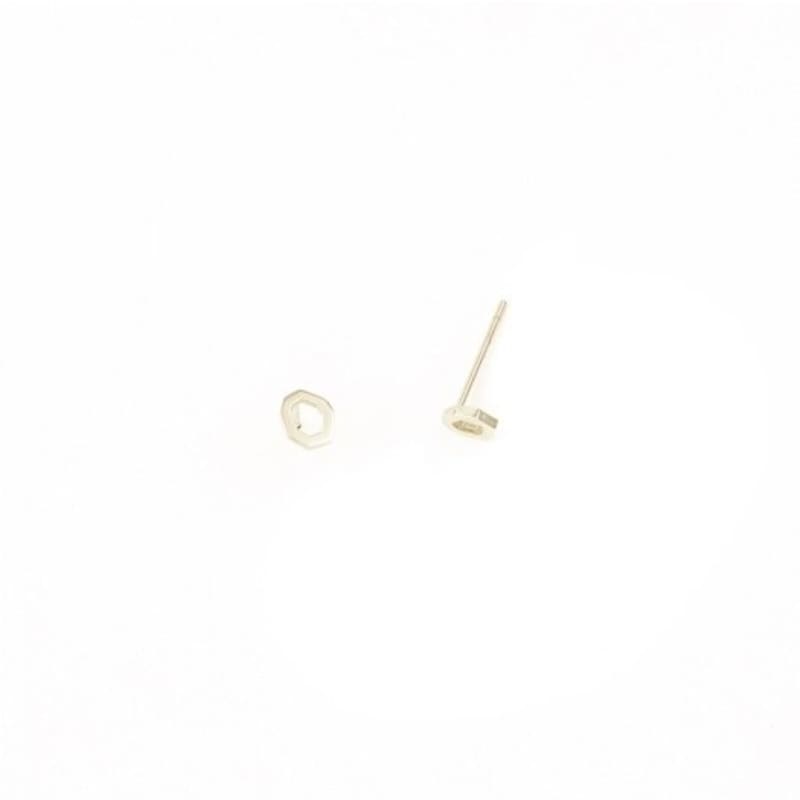 Felt&Son Small Heptagon Line Earrings (14k Gold)