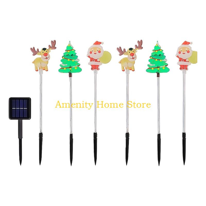 F26C Pack of 6 Solar Christmas Lights with Auto Dusk Sensor Providing Easy Operations for Various Outdoor Celebration
