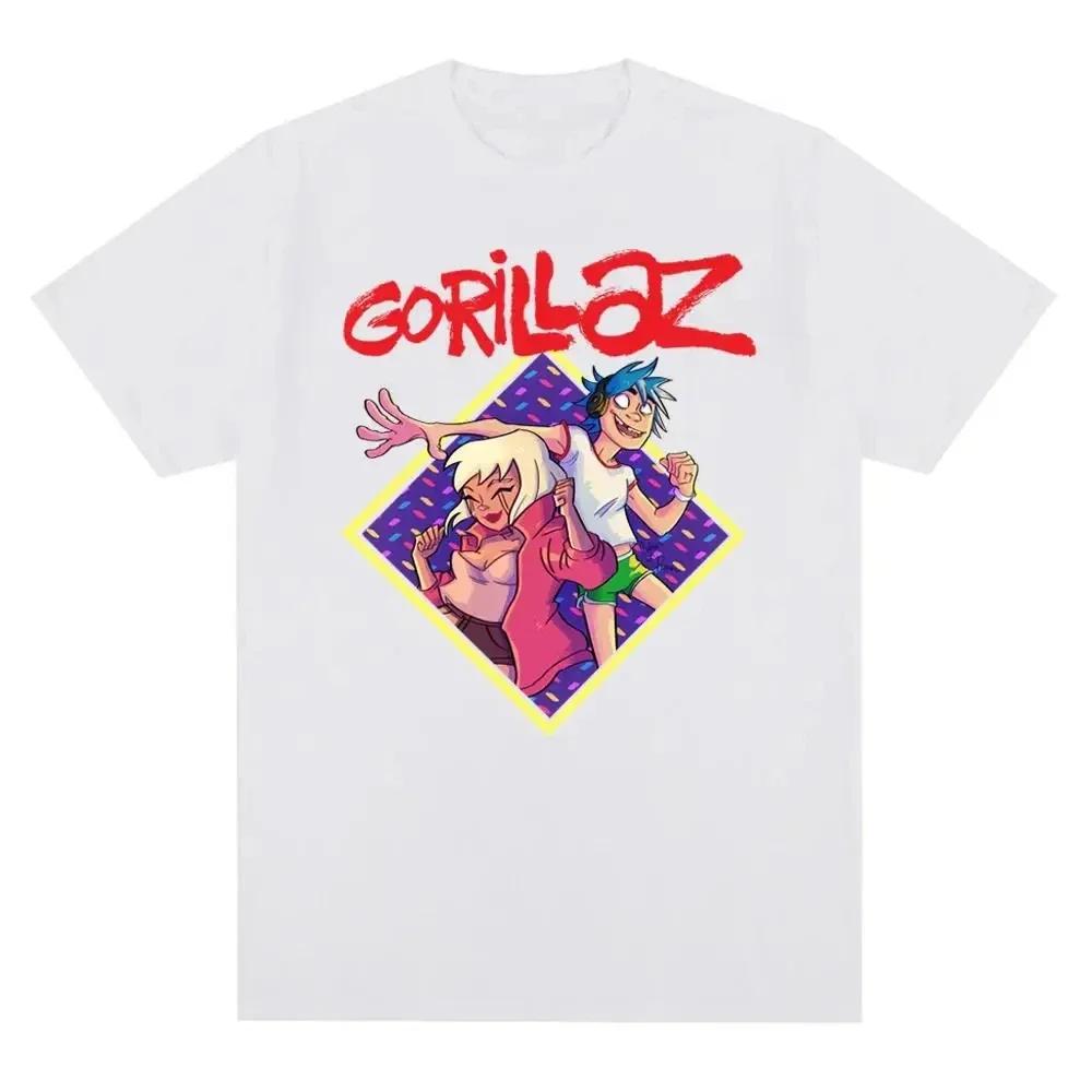 Streetwear Casual Zespół Muzyczny Gorillazs Punk Rock Moda Koszulka Z Nadrukiem Lata 90. Retro Krótki Rękaw Duży Rozmiar Koszulka Unisex top tee