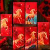 6pcs Traditional Lucky Money Envelopes 2026 Horse Year Red Pocket Money Bag  Marriage Ceremony