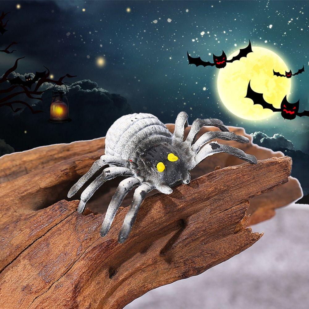 Resin Craft Halloween Spider Bat Figurines Miniatures Pumpkin Ornaments  Garden Outdoor Decor
