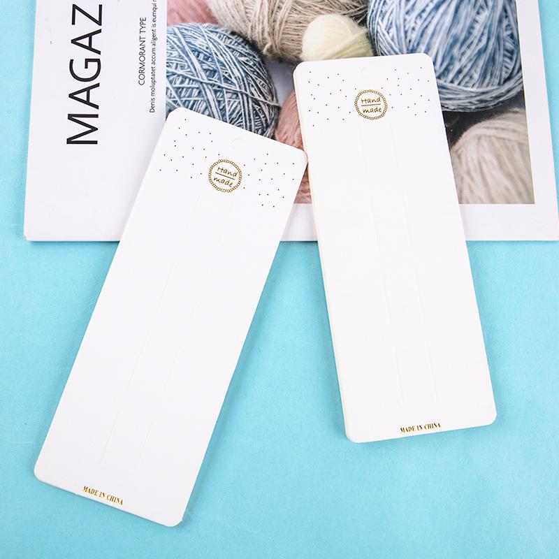 50Pcs White Paper Card Bow Hair Accessories Dispaly Card Diy Handmade Hair Clip Hairband Jewelry Packaging Price Tag Card
