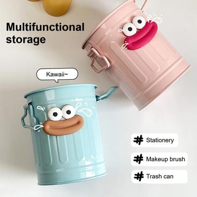 Cartoon Pen Holder Metal Storage Organizer for Pens Pencils Erasers Crayons Markers Large Capacity Desktop Pen Stand for Office School