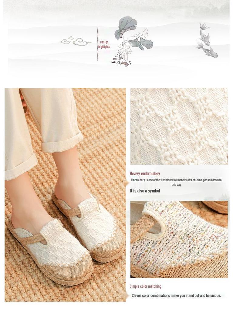 2025 Women's Ethnic Style Linen Slip-On Low-Cut Old Beijing Cloth Shoes