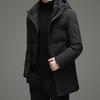2025 Men's Trendy Hooded White Duck Down Jacket: Warm, High-Quality, and Business Casual Long Winter Coat