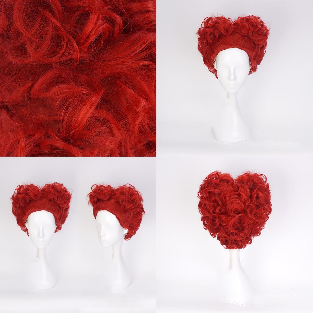 Enchanting Alice In Wonderland Queen Of Hearts Burgundy Curls Wig For Spectacular Cosplay