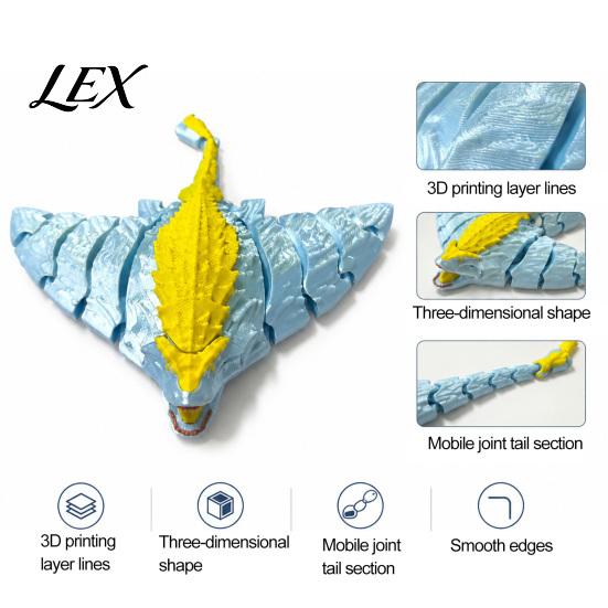 Articulated Deep Sea Creature Toys Toy, 3D Printed Horror Marine Animal Figure, Movable Joints Ocean Models Figurine with Flexible for Desk Decoration
