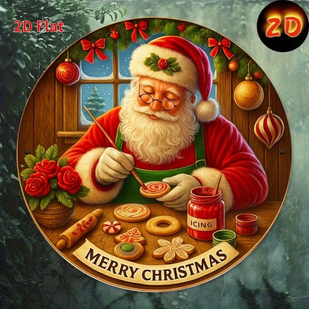 Vintage Metal Sign Blue Deer Merry Christmas Retro Tin Plate Wall Decor Home Holiday Gift 20 Cm