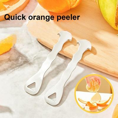 Orange Peeler Tool Easy Peel Citrus Peeler Stainless Steel Triangular-Blade Zigzag-Shovel Peeler