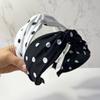 Women’s Cross Wide Edge Polka Dot Middle Knot Double Layer Comfort Hairband Stylish and Durable Headwear Women