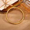 Stainless Steel Polished Cuff Bracelet for Women Silver Gold Color Wristband Plain Slip Bangle Stackable Bracelets Chic Jewelry