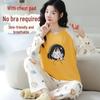 Women's Long-Sleeve Padded Pajamas, Cute Cartoon Style, Large-Size, Spring & Autumn Homewear, 2024 New Collection.