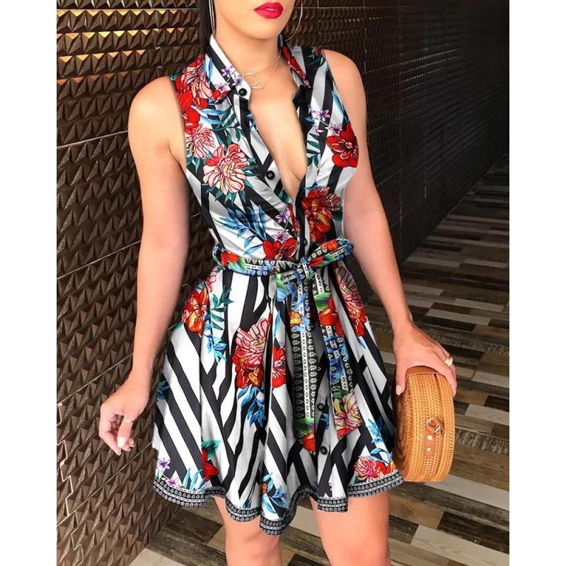 

IHUASU стильное модное сексуальное платье с v-образным вырезом и принтом XXL