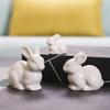 Mini Ceramic Bunny Ornament Home Decoration Animal Figurine Craft for Children Girls Boys Party Gift