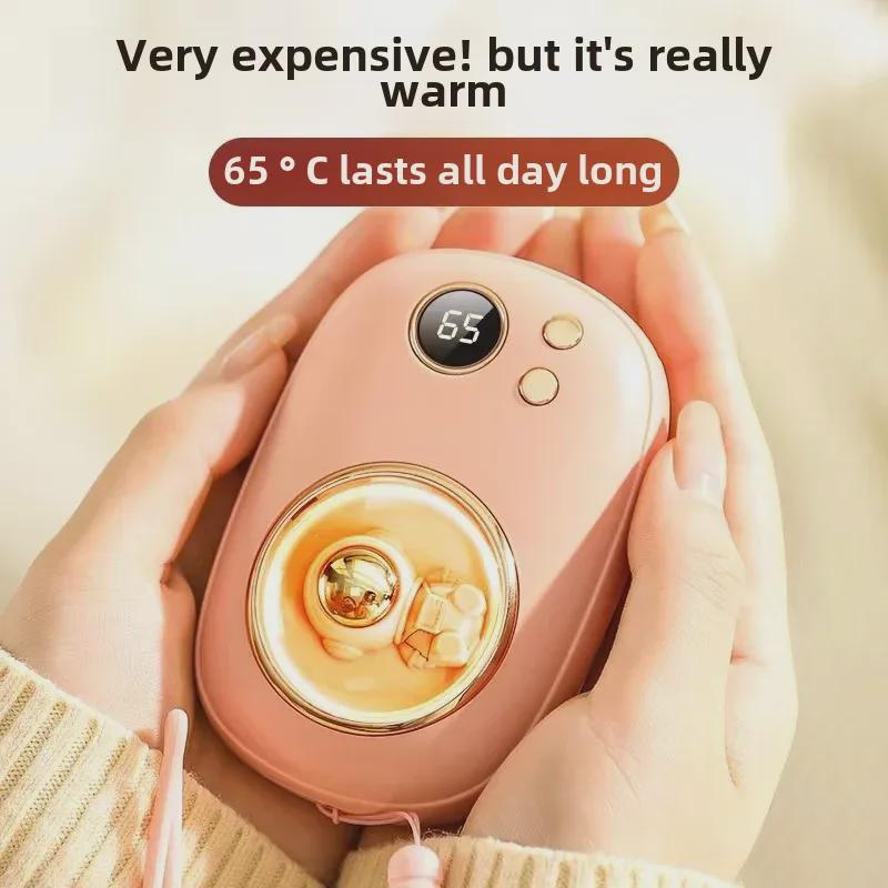 Dual-Purpose 10,000 mAh Hand Warmer with Cross-Border Mini Space Number Display