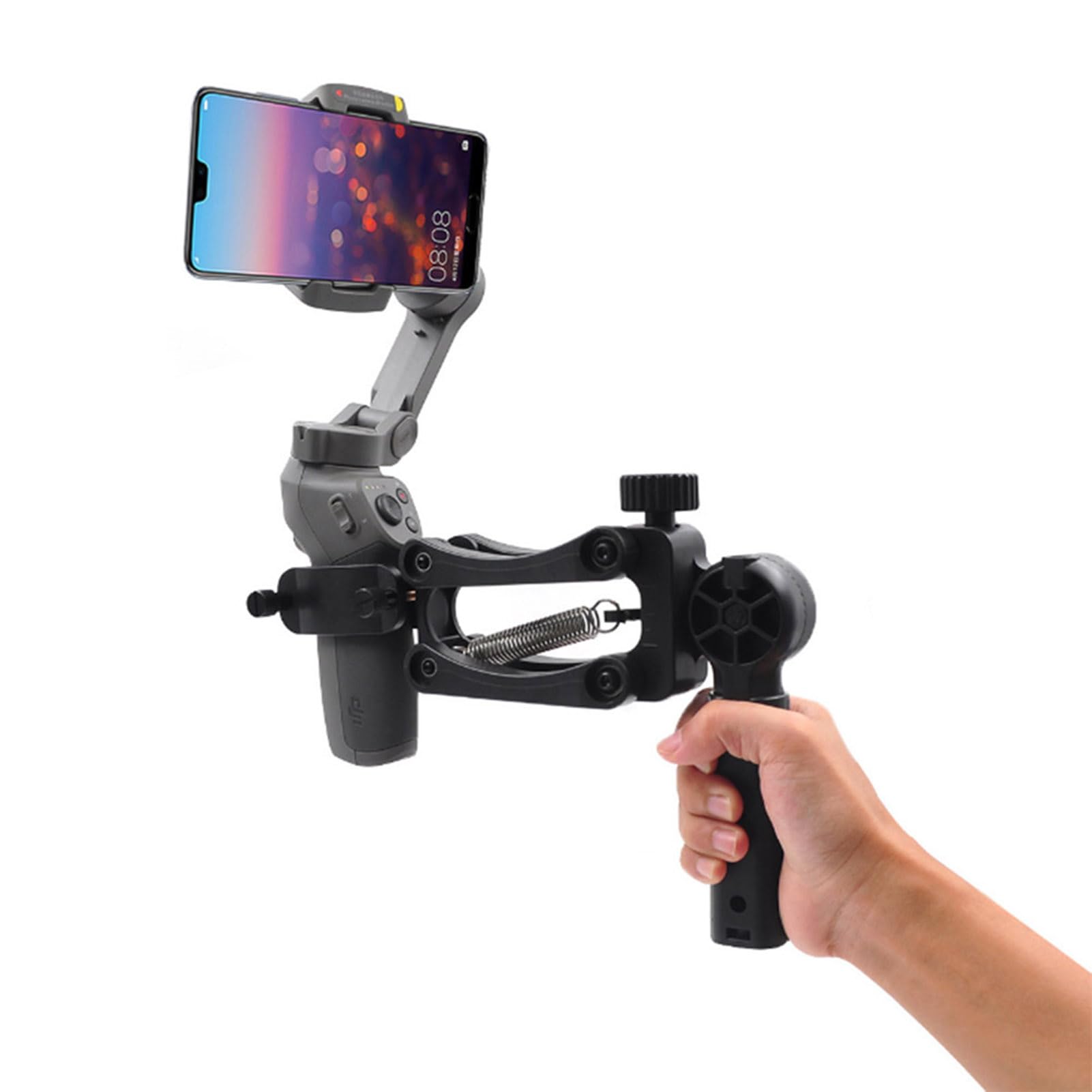 fosa Stabilisateur Cardan Portatif 4 Axes Amortissement à Ressort Absorption des Vibrations Poignée Support de Montage Accessoire Vidéo Caméra pour Osmo Mobile 3