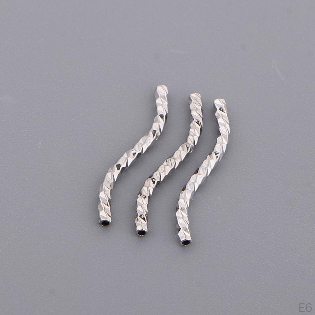 20 Pieces Style Alloy Tube Noodle Beads 1.3mm DIY Jewelry Twisted Spacer Loose for
