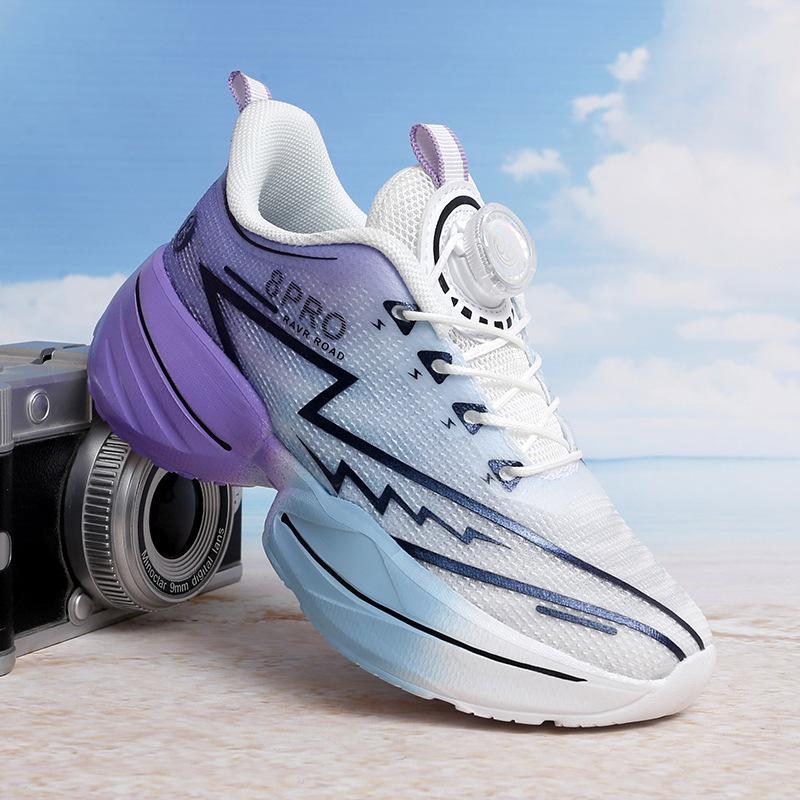 Boys 2025 summer new primary school children big children rotating buckle 8PRO running shoes girls outdoor light sports shoes
