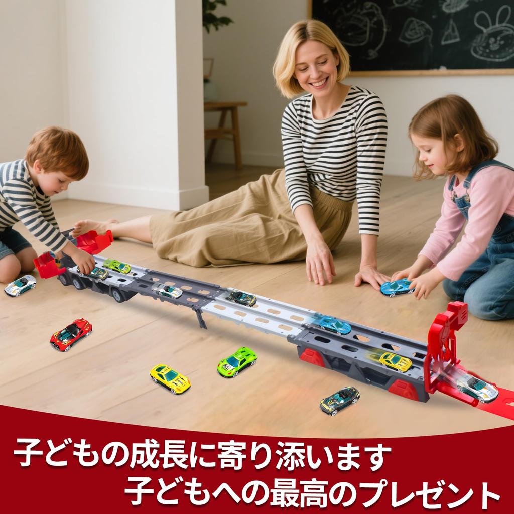 13-piece miniature car set, truck toy, large trailer toy car, working car, construction vehicle set, storage car, catapult type, rail, large size,