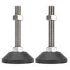 2 szt. Nóżki poziomujące M16 Regulacja wysokości 100 mm Okrągła podstawa 80 mm Antypoślizgowe poziomery meblowe dla
