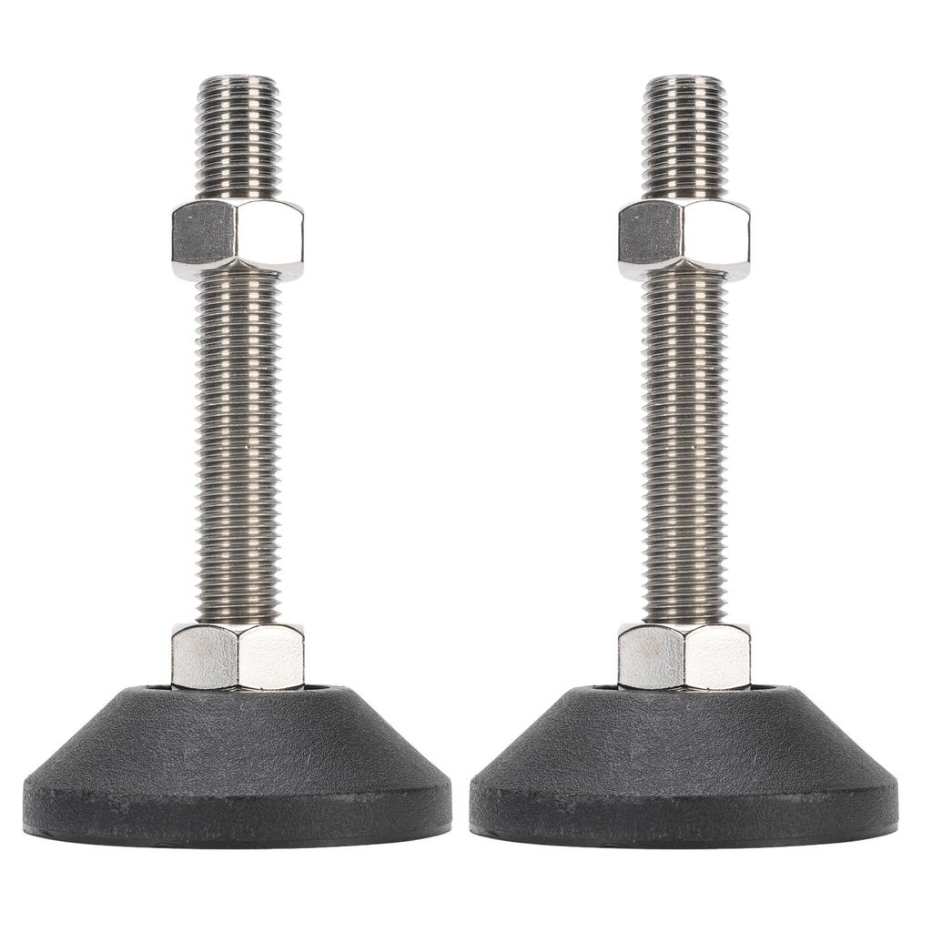 2 Stück M16 Nivellierfüße 100mm Höhenverstellung 80mm Runde Basis Rutschfester Möbelnivellierer für