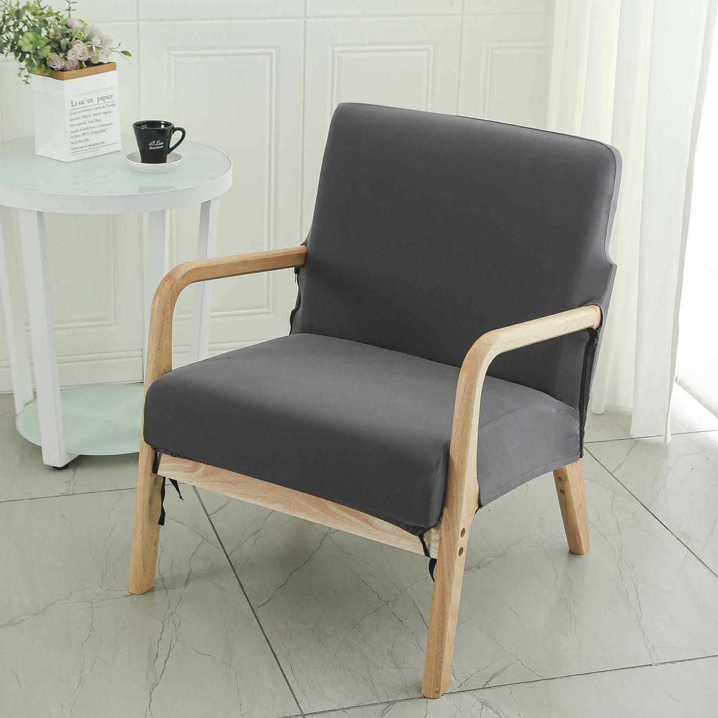 Single Simple Small Apartment Elastic Sofa Cover All-Inclusive Internet Cafe Cafe Square Sofa Cover Wood Chair Cover