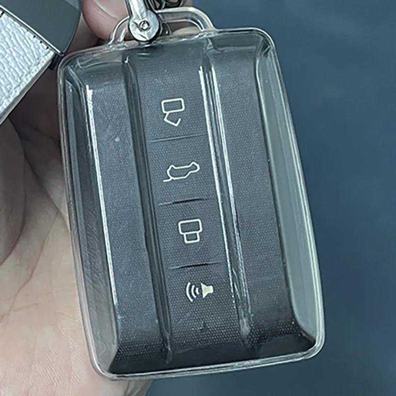 

soft TPU Car Key Case Transparent remote cover Protector Fob holder shell for Great Wall GWM WEY TANK 300 500 Tank300 Tank500 прозорий