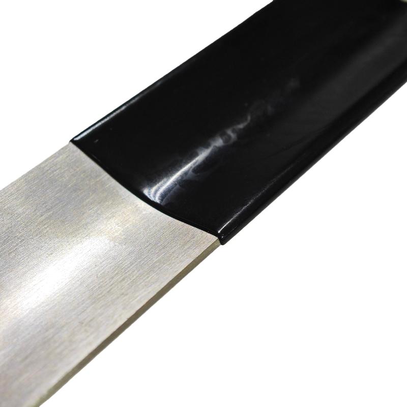 1Pcs 16.5"/42Cm Easy-Grip Metal Shoe Horn Black Long Handle Curved Hook Ergonomic Stainless Steel Shoehorn For Seniors