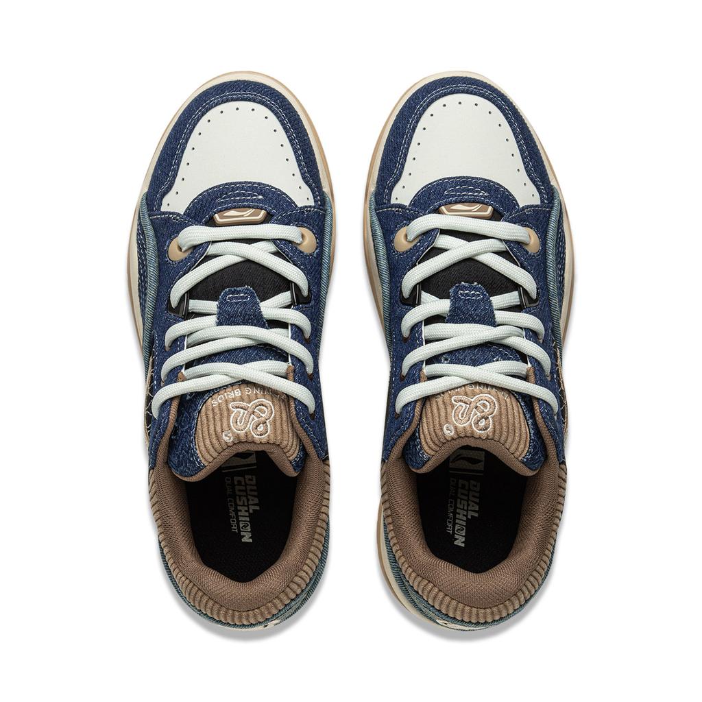 Li Ning Klassische Mode Trendige Dicke Sohle Höhenerhöhend Schlankmachend Vielseitige Brotschuhe Herren Sneaker Blau Schwarz AGCV059-3