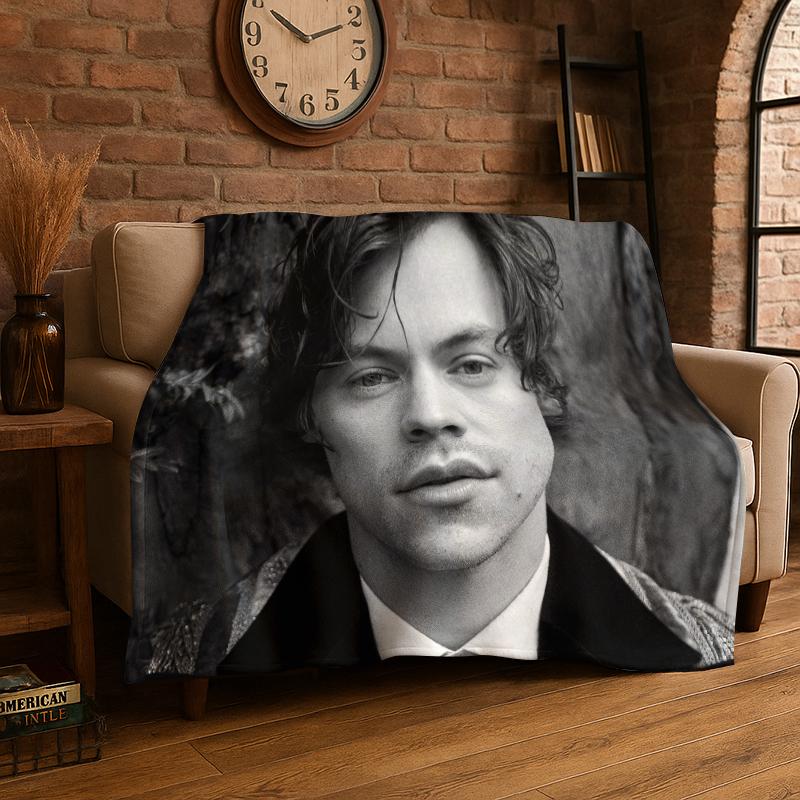 Moda Harry Styles Cantante Stella Coperta di Flanella Morbida Calda Coperta Plaid per Camera da Letto Soggiorno Letto Viaggio Campeggio Picnic Regalo