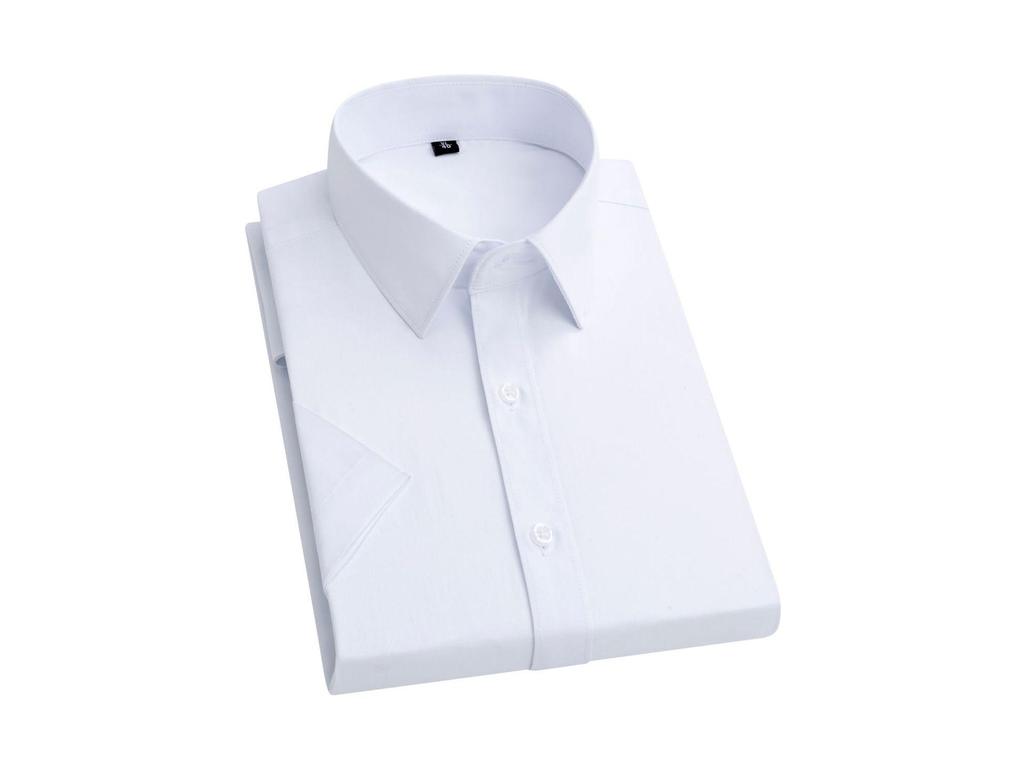 2025 Men's Business Short Sleeve White Shirt - Summer Plus Size Workwear