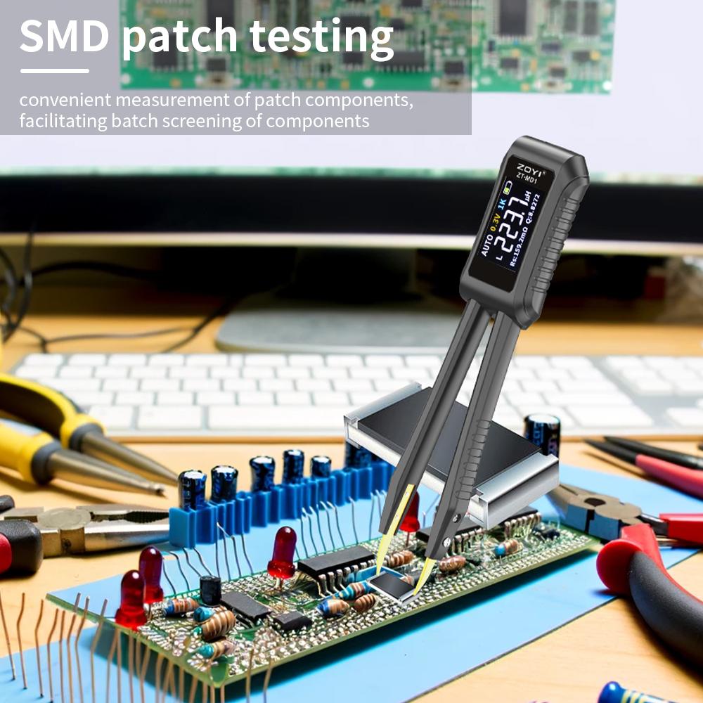 ZOYI ZT-MD1 LER Smart Tweezer LCR SMD ESR Tester Resistance Capacitance Inductance Continuity Diode Test Measurement Tools