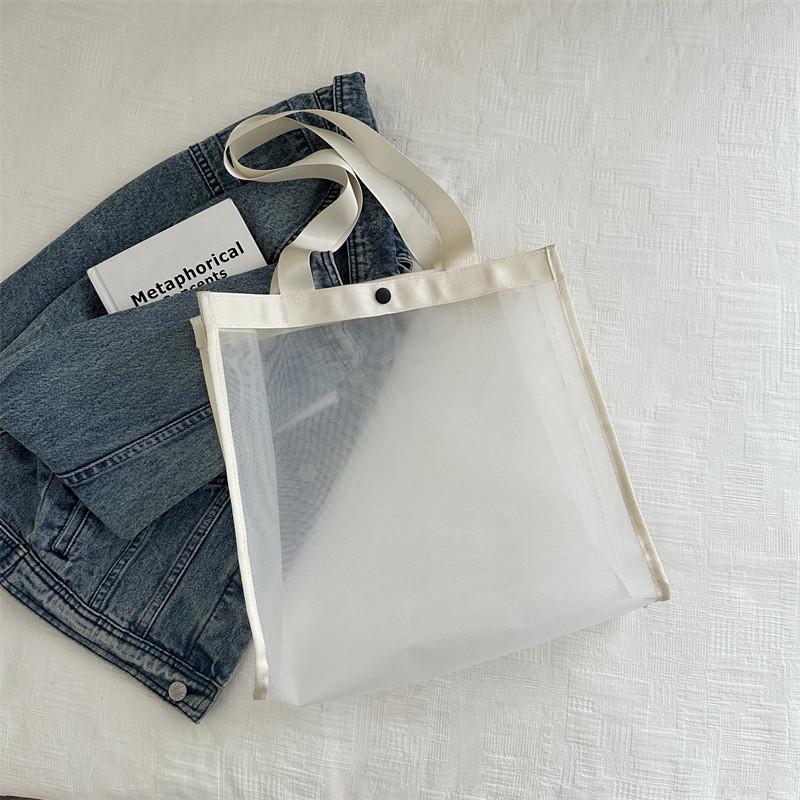 Chic Transparent Shoulder Tote Bag For Everyday Use Large Capacity Trendy Design