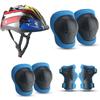 Kids Skateboarding Safety Gear Set With Helmet Knee Elbow Wrist Guards Roller Skating Scooter Cycling Outdoor Sports