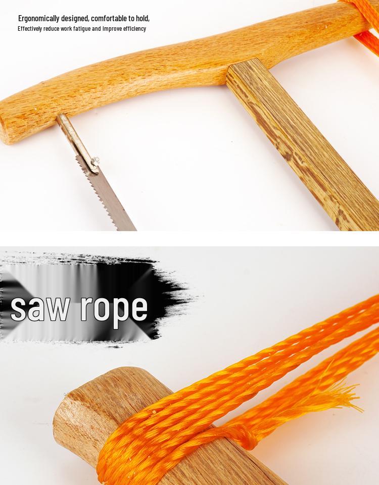 Vintage Handheld Woodworking Frame Saw - Steel Blade Tool