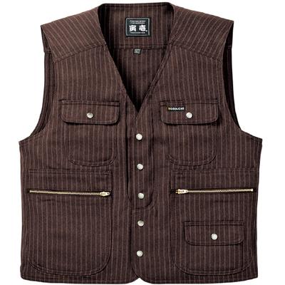 Toraichi Vest Series Pinstripe Pattern Tops Work Clothes Nikkapokka Tobi Clothes L Tobi Brown [Toraichi] (4309-611) /4309 72