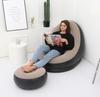 Inflatable Flocked Sofa Bed with Footrest, Foldable Outdoor Lounge Chair - In Stock