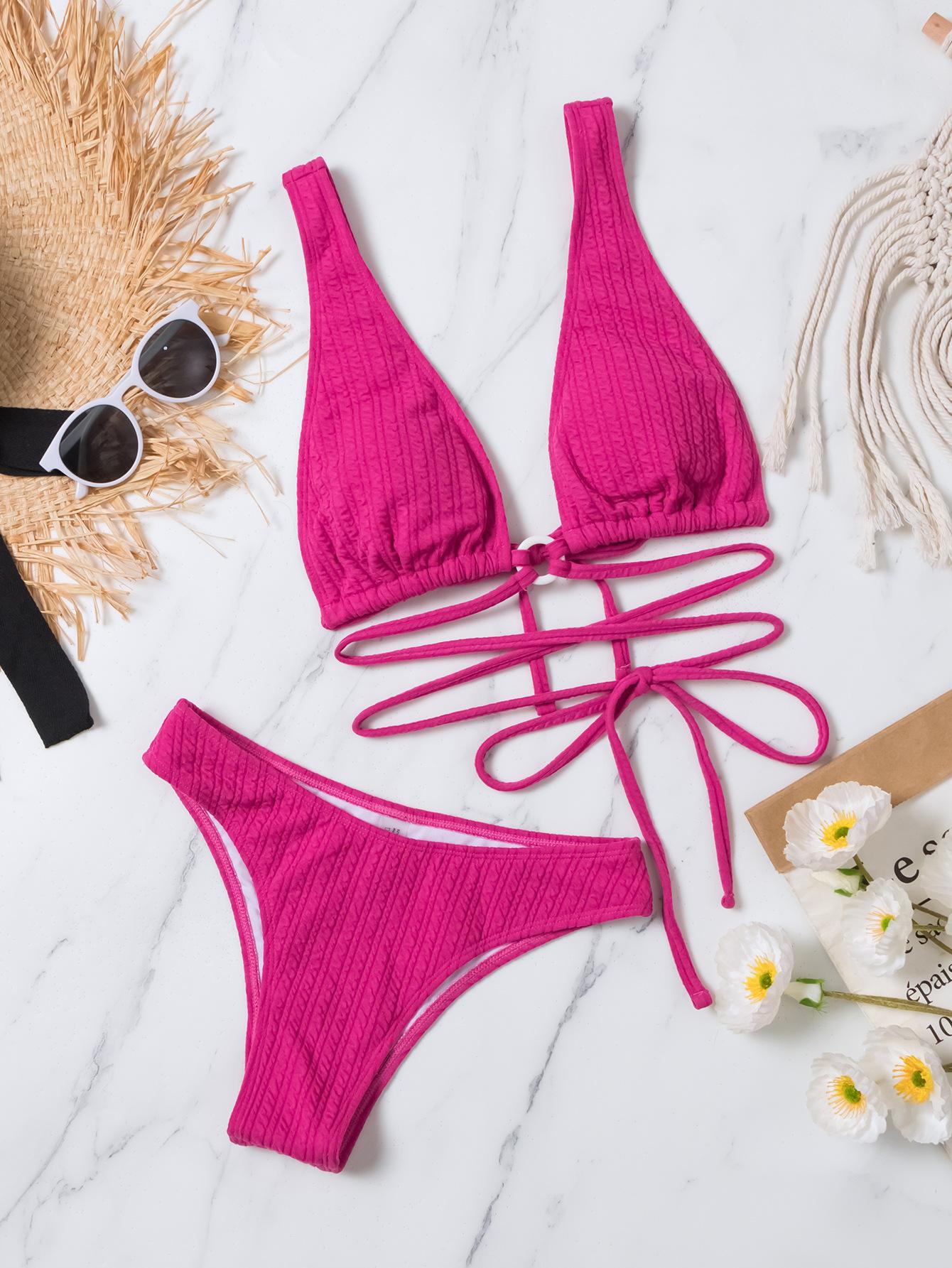 Женское бикини пуш-ап с высокой талией — фото 3