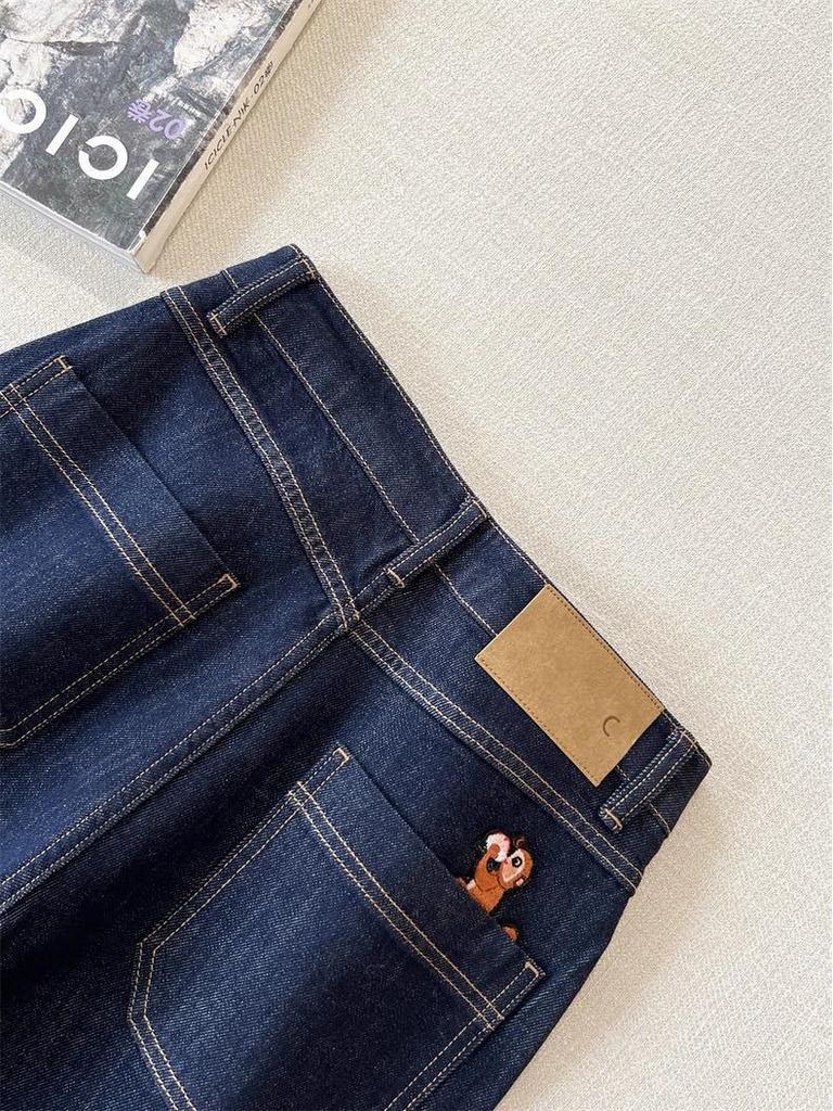 Xiao He 2026 Embroidered Denim Slim Straight-Leg Women's Jeans