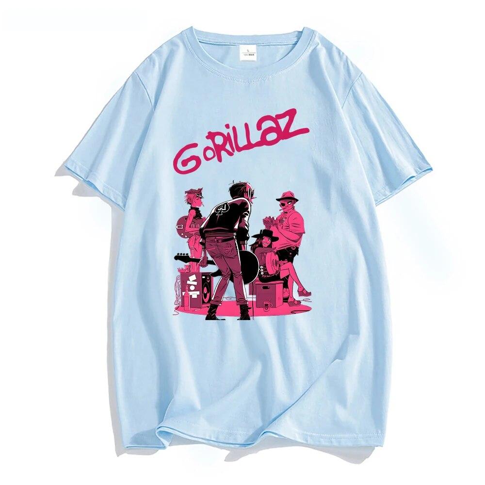 New Album T-shirt Gorillaz Summer Rock Band Gorillazs Women T Shirt Hip-Hop Fashion Rap Music Unisex Tee Oversize Shirt