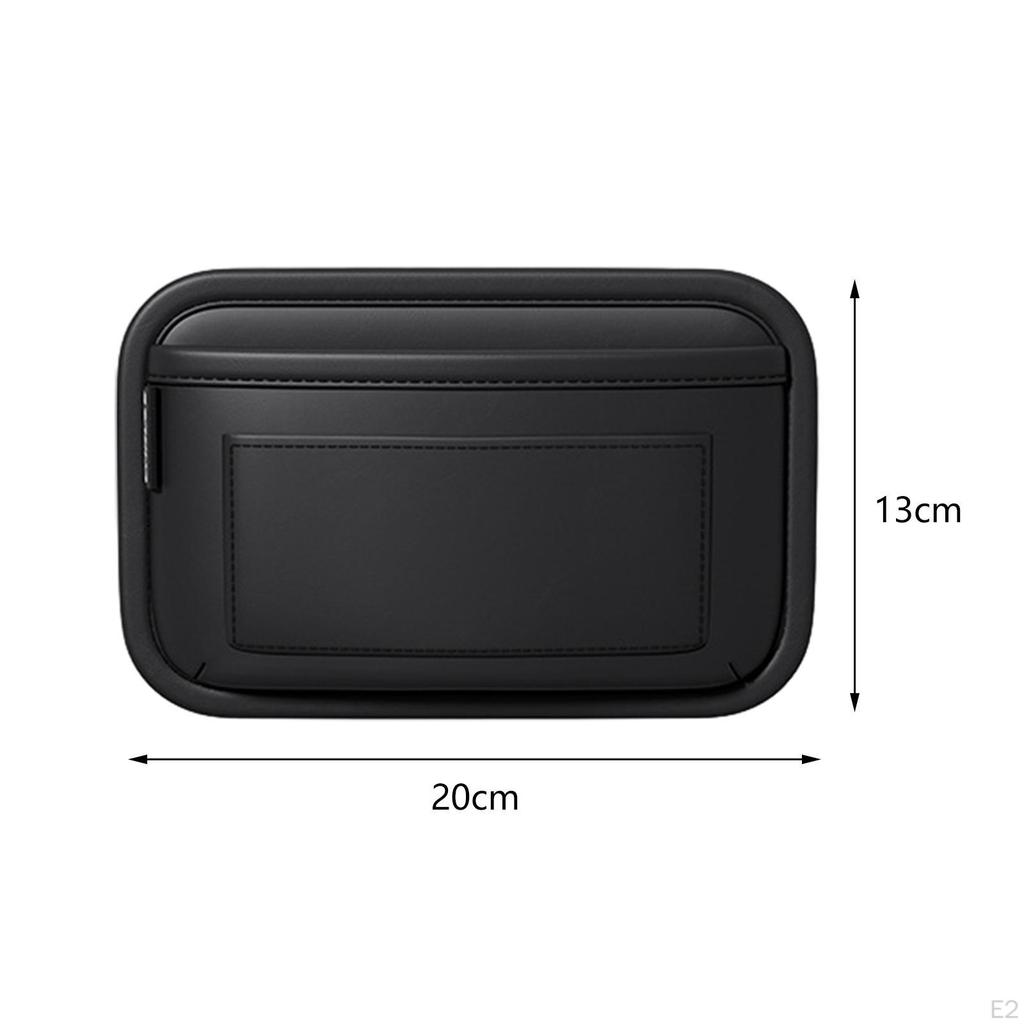 Car Storage Bag Seat Gap Filler Pocket PU Leather Phone Holder Essentials Organizer
