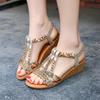 Fashion Women Summer Bohemia Rhinestones Casual Platform Sandals Female Peep Toe Outdoor Beach Shoes Sandalias De Mujer Verano 2025