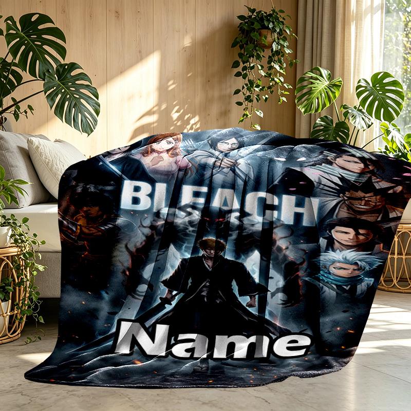 Custom Name Personalized BLEACH Print Blanket, Home Decor, Bedroom, Sofa, Camping, Couch, Gifts for Birthday ChristmasEnthusiasts